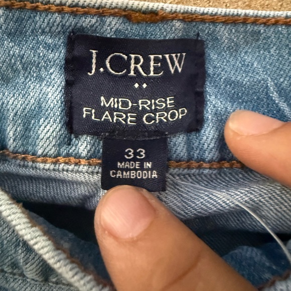 J. Crew Mid-Rise Flare Crop Jeans in Light Blue - Picture 3 of 4